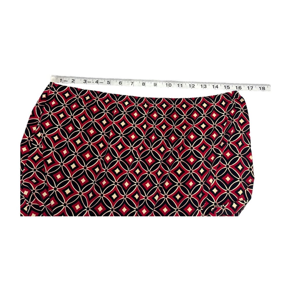 Notations A-Line Skirt Women's Large Multicolor Batik Kawung Print Ruffle Hem - Picture 5 of 6